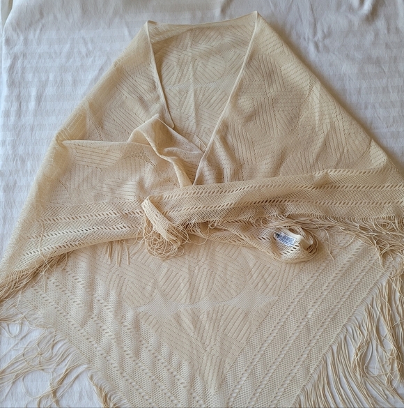 Kmart Accessories - Elegant Cream Scarf with Fringe